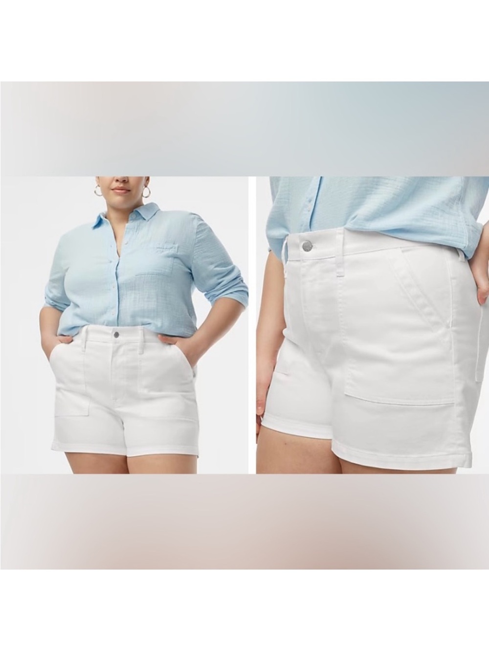 NWT J. Crew Factory White Utility Denim Short 33
